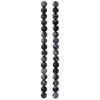 12 Pack: Black & Grey Jasper Round Beads, 8mm by Bead Landing™