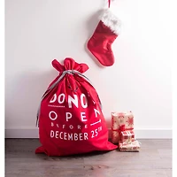 DII® Do Not Open Santa Drawstring Gift Bag