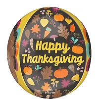 16" Orbz® Happy Thanksgiving Foil Balloon