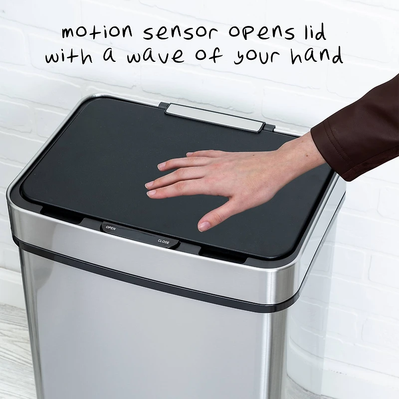 Honey Can Do 50L Stainless Steel Trash Can with Motion Sensor