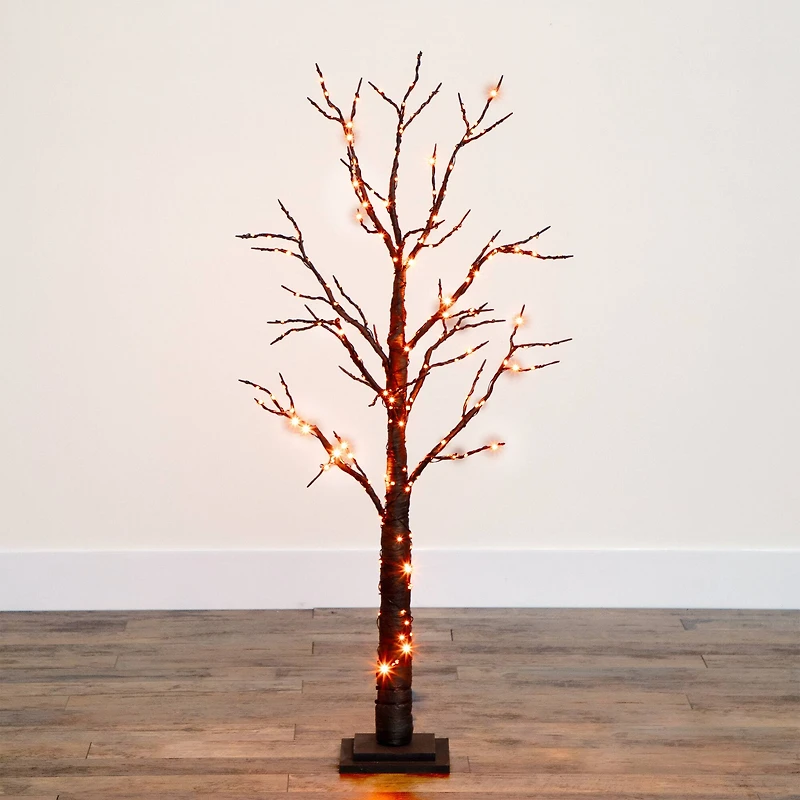 4ft. Pre-Lit LED Black Twig Artificial Halloween Tree