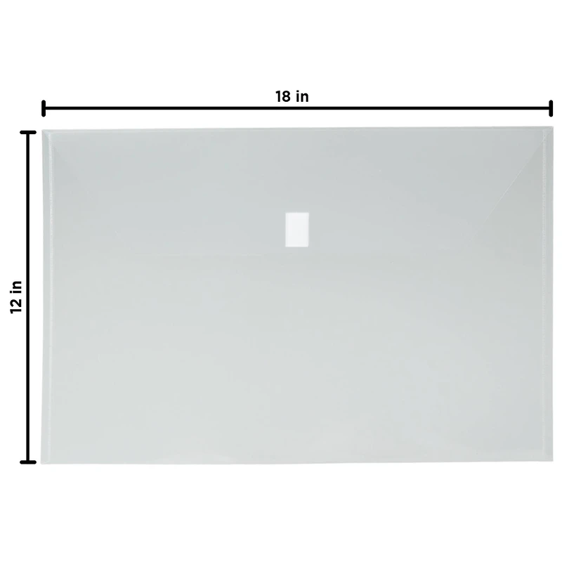 JAM Paper 12" x 18" Clear Plastic Hook & Loop Closure Envelopes, 12ct.