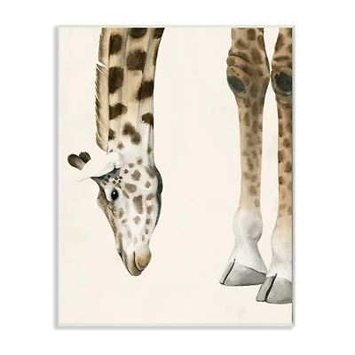 Stupell Industries Giraffe Grazing Safari Animal Hoof Detail Wall Plaque