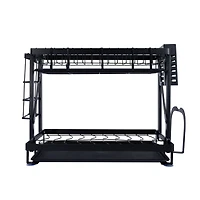 Household Essentials 12" Black Metal 2-Tier Countertop Caddy with Cutouts