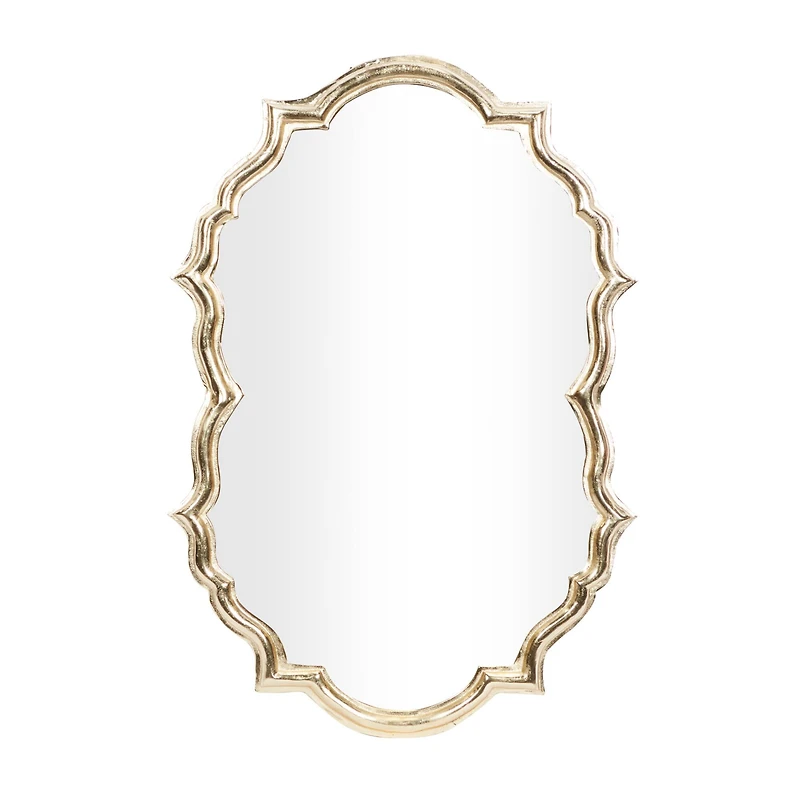 Gold Aluminum Contemporary Wall Mirror, 36" x 25" x 2"