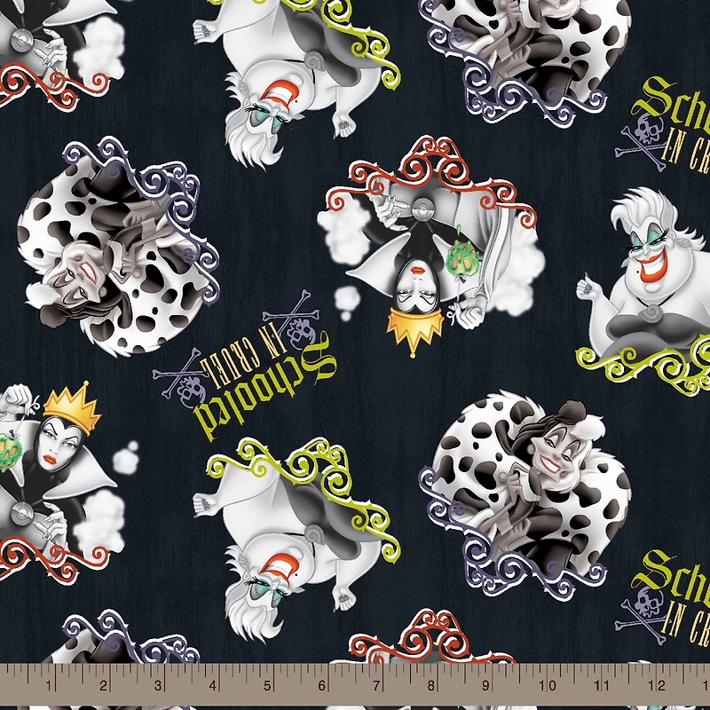 Disney® Villains Black Schooled in Cruel Cotton Fabric