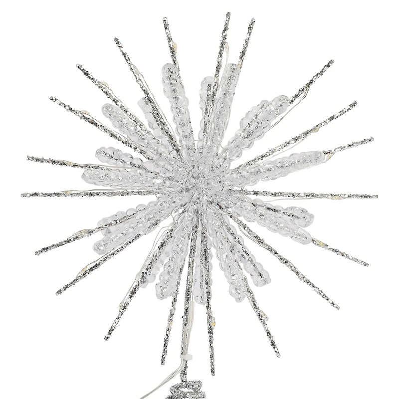 12" Silver Exploding Star Lighted Tree Topper by Ashland®
