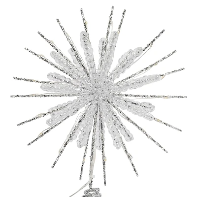 12" Silver Exploding Star Lighted Tree Topper by Ashland®