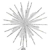 12" Silver Exploding Star Lighted Tree Topper by Ashland®