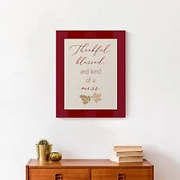 Thankful Blessed Mess Leaves Canvas Wall Art