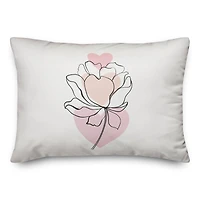 Flower Line Drawing Throw Pillow