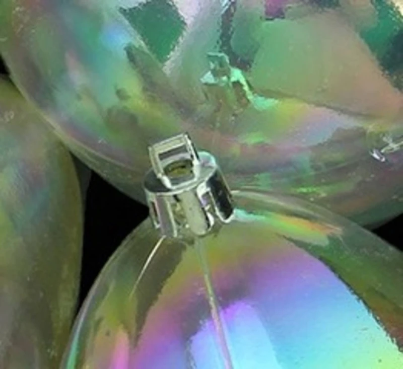 3ct. 4.75" Clear Shatterproof Iridescent Christmas Teardrop Ornaments