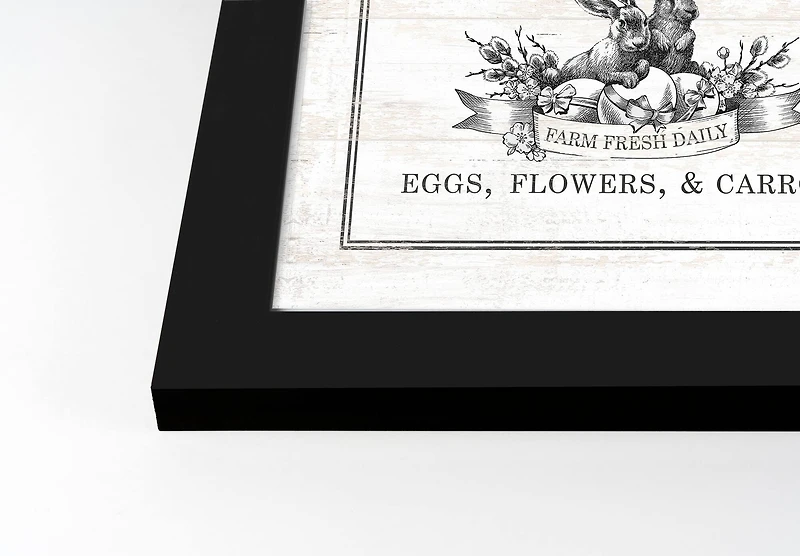 Easter Bunny Carrot Farm 4 11" x 14" Black Framed Print Under Plexiglass