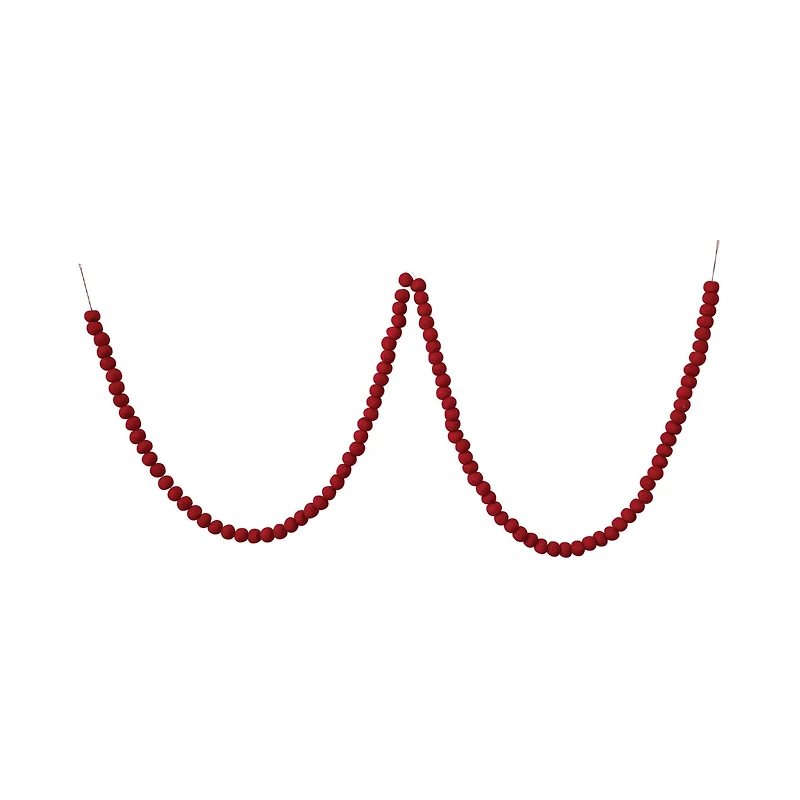 Hello Honey® 12ft. Handmade Wool Felt Ball Garland in Printed Drawstring Bag