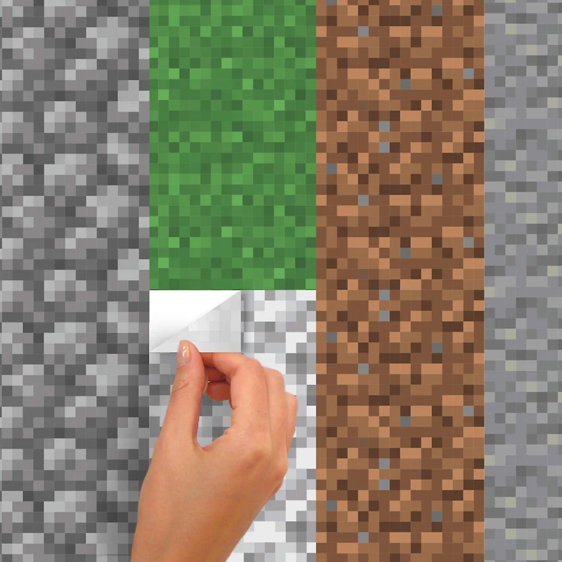 RoomMates Minecraft Block Strips Peel & Stick Wall Decal Set