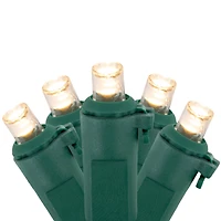 100ct. Warm White LED Wide Angle Christmas Lights Set With Green Wire