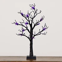 2ft. Pre-Lit Artificial Halloween Spider Twig Tree with 24 Purple LED Lights