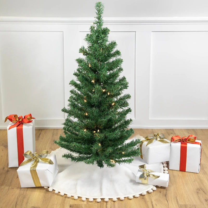 3ft. Pre-Lit Green Niagara Pine Artificial Christmas Tree, Clear Lights