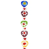 Millefiori Flower Glass Heart Bead Mix by Bead Landing™