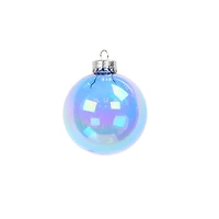 6 Pack 2.5" Light Blue Iridescent Glass Ball Ornaments by Ashland®