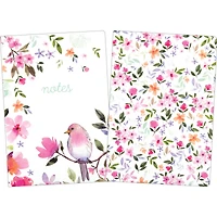 JAM Paper Wildflower Dreams Lightweight Hardcover Notebook with Elastic Band, 2ct.