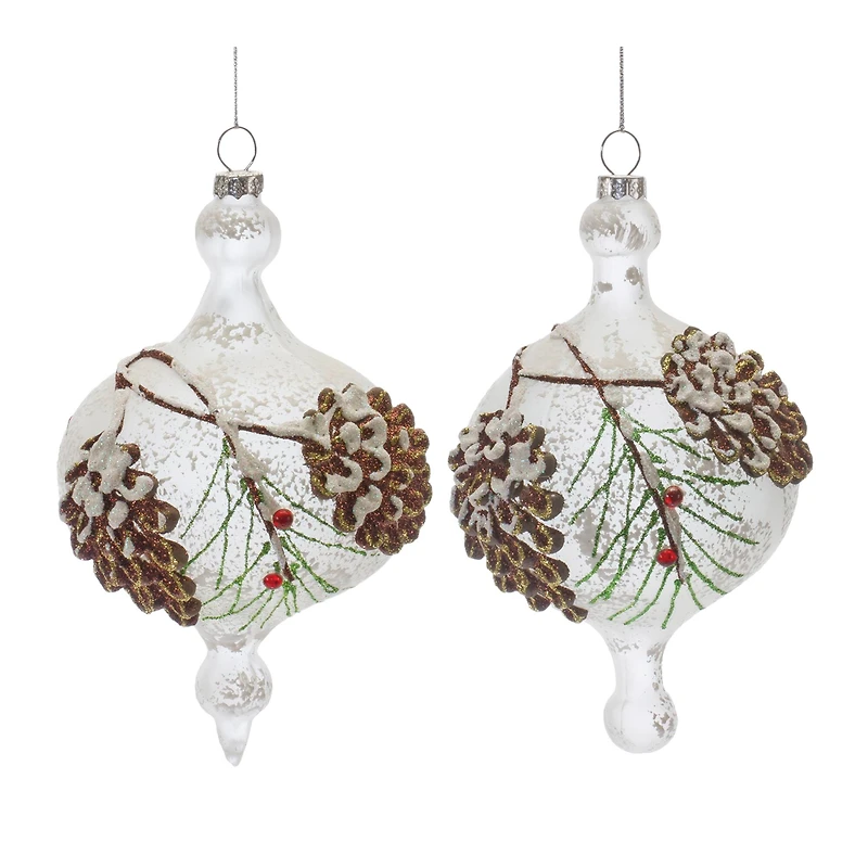 12ct. 6" Glass Pinecone Onion Ornaments