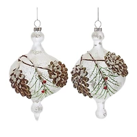 12ct. 6" Glass Pinecone Onion Ornaments