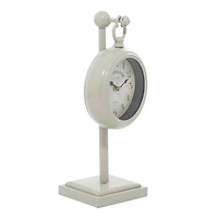 15" White Metal Hanging Clock