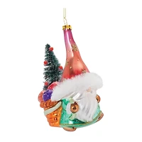 Glass Santa Gnome Ornament Set