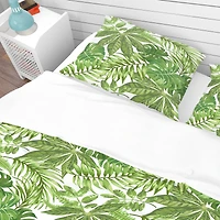 Designart 'Exotic Pattern with Tropical Leaves' Tropical Bedding Set