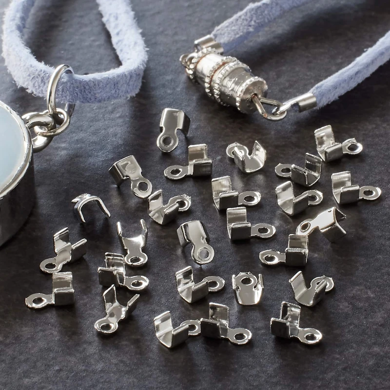 5mm Folding End Crimps with Loops, 62ct. by Bead Landing™