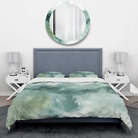 Designart 'Lost into the Blue' Geometric Bedding Set