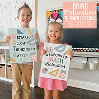 Hadley Designs 11" x 14" Boho Math Bulletin Board Classroom Décor Posters Set
