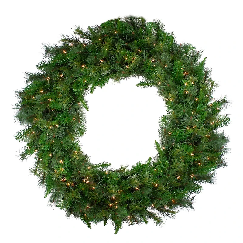 60" Pre-Lit LED Artificial Christmas Canyon Pine Wreath