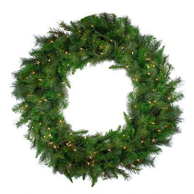 60" Pre-Lit LED Artificial Christmas Canyon Pine Wreath