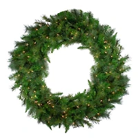 60" Pre-Lit LED Artificial Christmas Canyon Pine Wreath