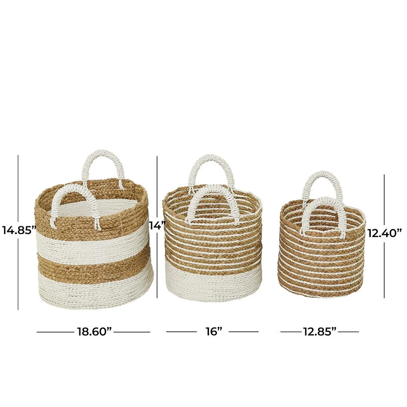 Brown Seagrass Bohemian Storage Baskets
