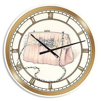 Designart Glamorous Sparkle Purse II Glam Wall Clock