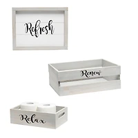 Elegant Designs Gray Wash Towel Holder