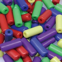 Rainbow Plastic Tube Beads by Creatology™, 12.5mm x 5mm