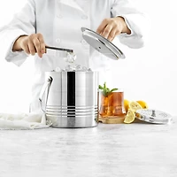 JoyJolt® Double Wall Stainless Steel Ice Bucket with Strainer & Tongs