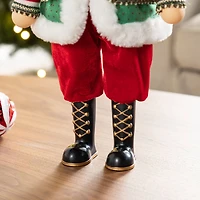 Glitzhome® 20"H Faux Fur Christmas Nutcracker Figurine