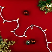 LED Wide Angle Christmas Lights - Yellow - 33' White Wire - 100 ct