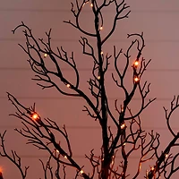 4ft. Pre-Lit Halloween Minimalist Twig Artificial Fall Tree with 160 Orange & Purple LED Lights