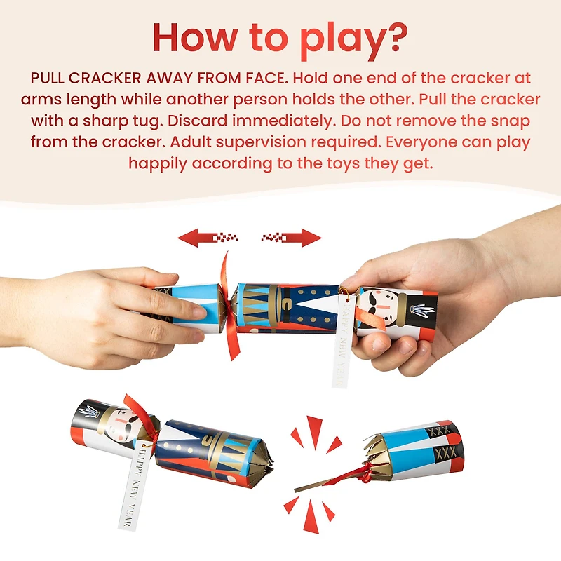 Glitzhome® 10" Christmas Nutcracker Party Cracker with Gift Contents, 8ct.