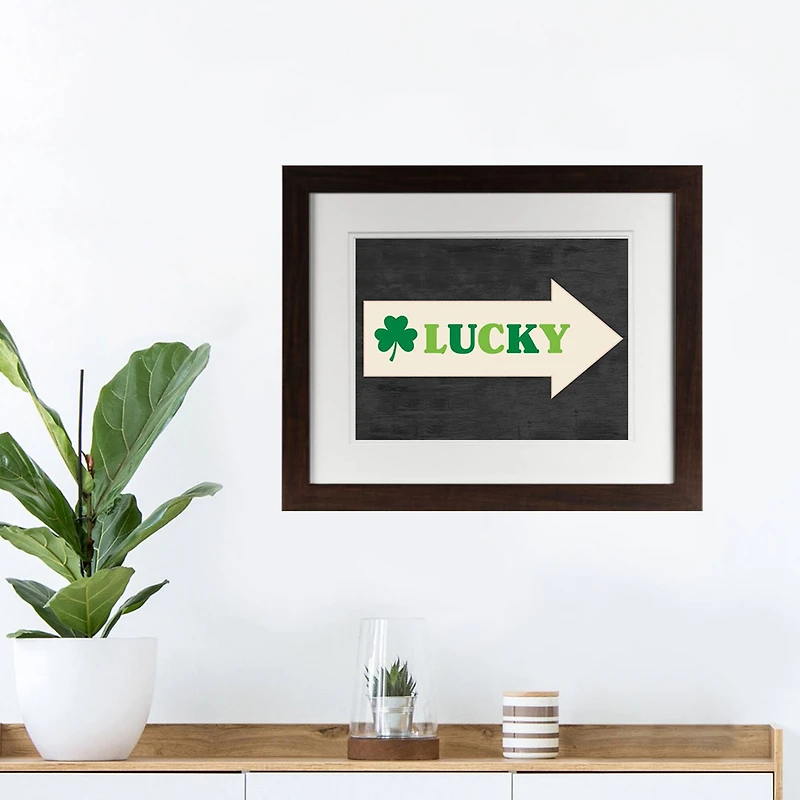 Lucky Arrow 11" x 14" Black Framed Print Under Plexiglass