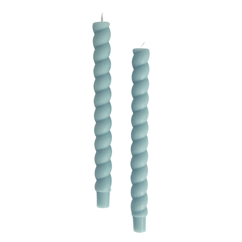 Hello Honey® 10" Light Blue Unscented Twisted Taper Candles, 2ct.