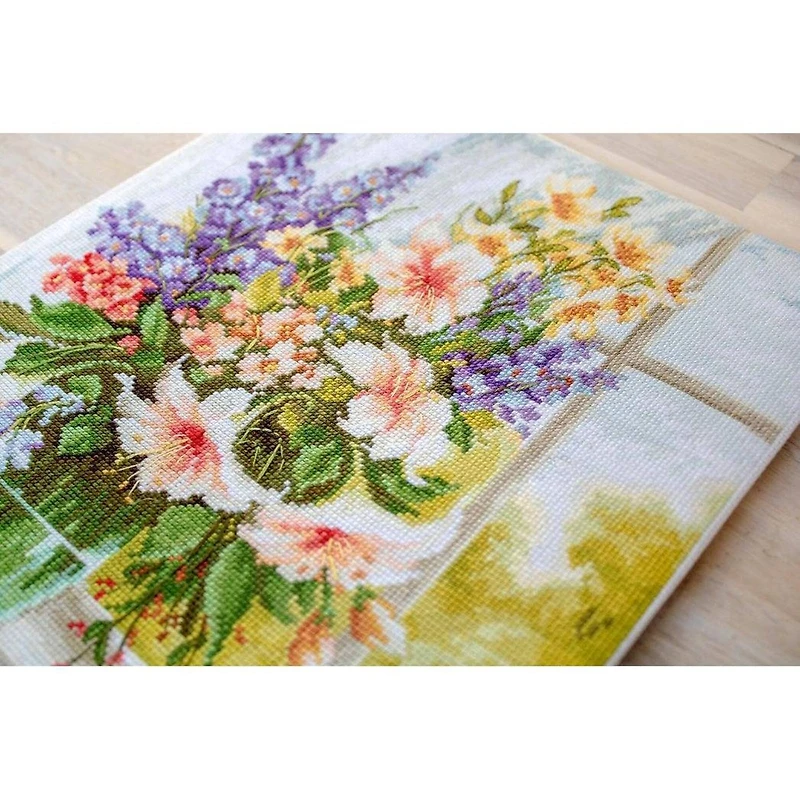 Luca-s Flowers At The Window Counted Cross Stitch Kit