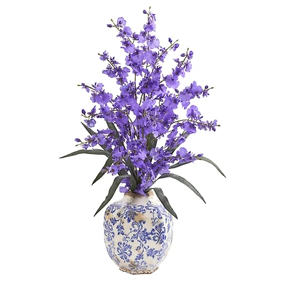 2.3ft. Dancing Lady Orchid Artificial Arrangement in Decorative Vase