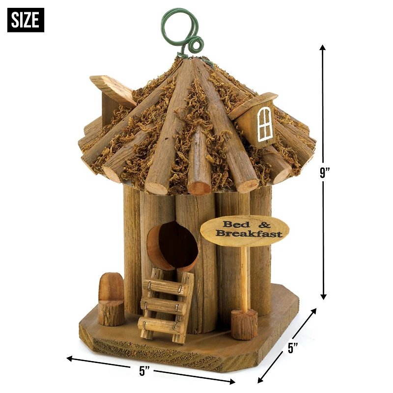 9" Quaint Bed & Breakfast Birdhouse